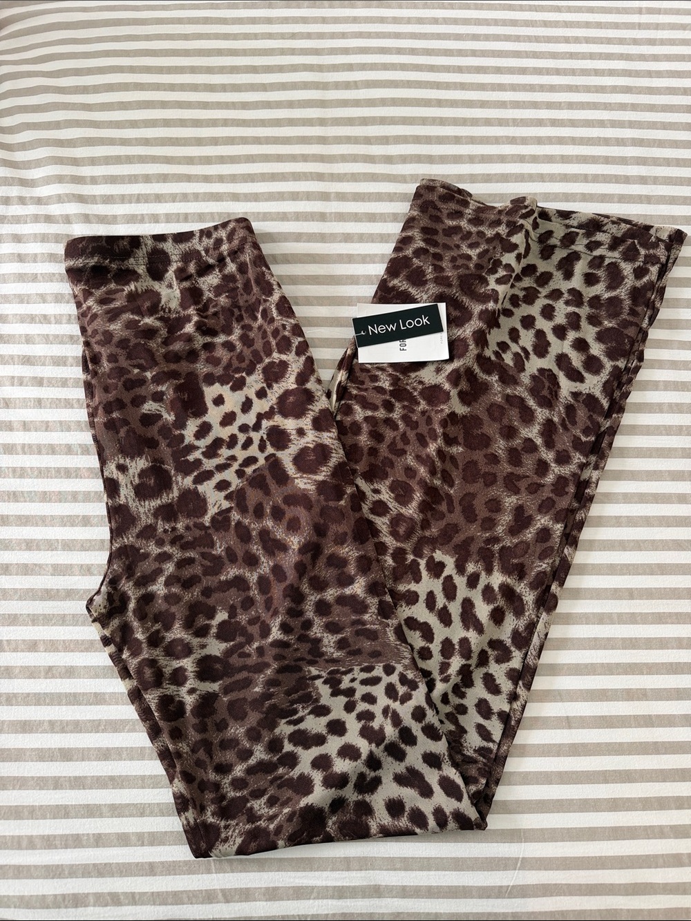 New Look Brown and Tan Leopard-Print Pants